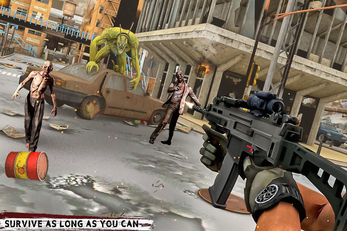 僵尸死亡目标:杀手生存攻击游戏截图3